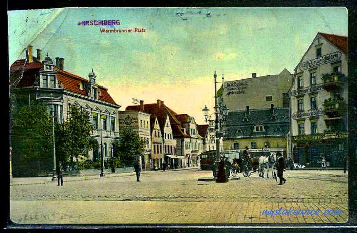 Jelenia G&oacute;ra (niem. Hirschberg, cz. Jelen&iacute; Hora, dawniej Hir&scaron;berk, Horn&scaron;perk) początek XX wieku.