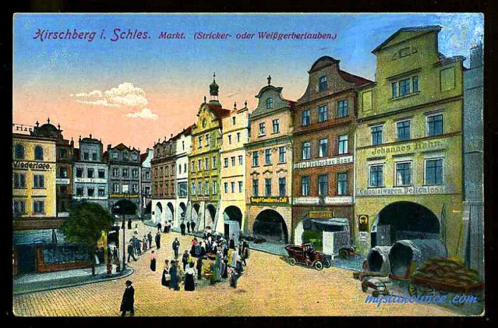 Jelenia G&oacute;ra (niem. Hirschberg, cz. Jelen&iacute; Hora, dawniej Hir&scaron;berk, Horn&scaron;perk) początek XX wieku.