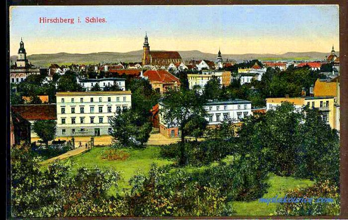 Jelenia G&oacute;ra (niem. Hirschberg, cz. Jelen&iacute; Hora, dawniej Hir&scaron;berk, Horn&scaron;perk) początek XX wieku.
