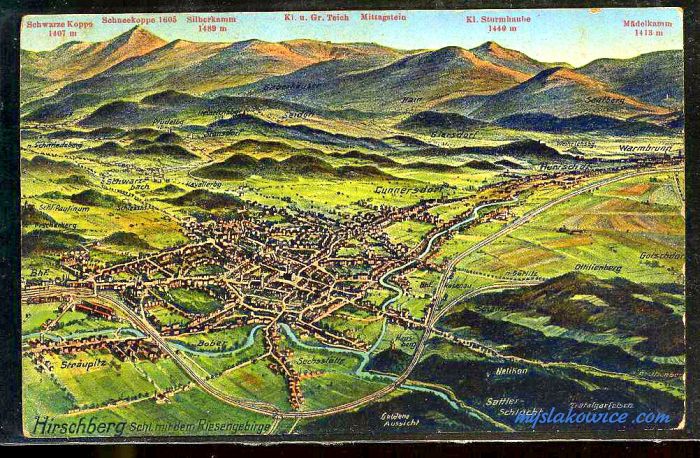 Jelenia G&oacute;ra (niem. Hirschberg, cz. Jelen&iacute; Hora, dawniej Hir&scaron;berk, Horn&scaron;perk) początek XX wieku.