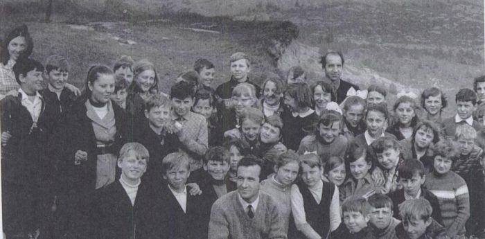 Szkoła w Mysłakowicach. 1970 rok. Wycieczka szkolna do Turoszowa.