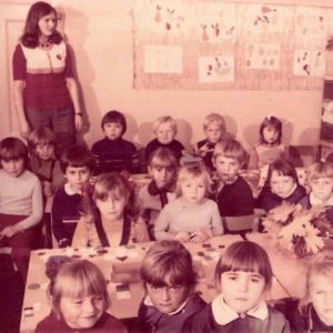 Szkoła w Mysłakowicach 1977r. kl.0 z Panią H.Łais