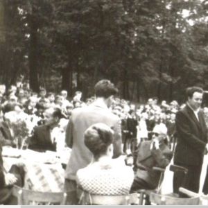 Uroczyste zebranie w Szkole Podstawowej, Mysłakowice. Lata 60-te