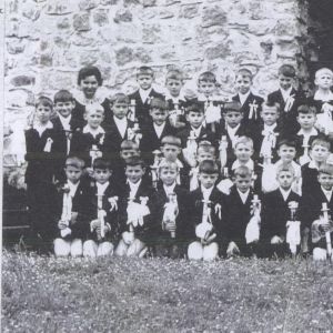 1969 rok. Mysłakowice. Pamiątka z Pierwszej Komunii.