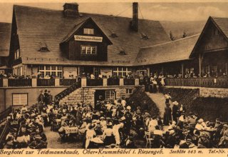 Teichmannbaude czyli p&oacute;źniej hotel "Orlinek". Karpacz. ok 1900 r.
