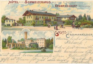 Erdmannsdorf/Mysłakowice koniec XIX początek XX wieku. Stara poczt&oacute;wka