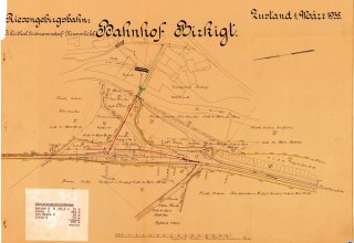 Mapa Brzezie - stacja kolejowa - 1935 r.