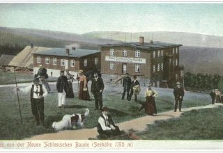 Schronisko PTTK na Hali Szrenickiej. Poczt&oacute;wka ok 1910 r. 