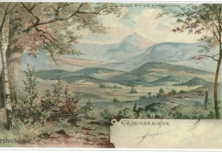 Poczt&oacute;wka 1903 r. Jesienna panorama Karkonoszy.
