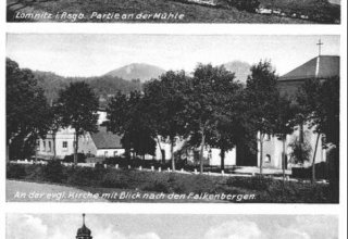 Poczt&oacute;wka składanka, ok 1930 rok. Lomnitz (Łomnica)