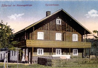 Erdmannsdorf (Mysłakowice) 1906 rok. Dom Tyrolski. Obecnie ul. Daszyńskiego