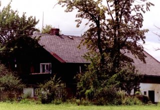 Nieistniejący już dom tyrolski na ul. Stawowej (Państwa Kr&oacute;l&oacute;w). Mysłakowice 