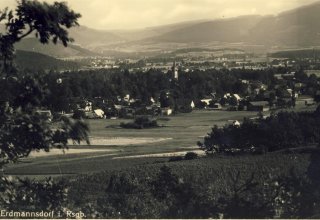 1941 rok,  Mysłakowice (niem. Zillerthal-Erdmannsdorf, Erdmannsdorf), 1935 rok. Panorama wsi