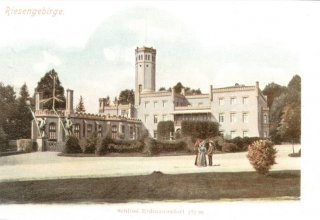 Mysłakowice (niem. Zillerthal-Erdmannsdorf, Erdmannsdorf). Poczt&oacute;wka 1895 rok. Projekt C. Schinkler 