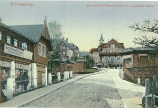 Krummh&uuml;bel (Karpacz) 1932 rok. Centrum Karpacza. obecnie ul. Konstytucji 3-maja