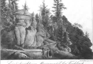 Karpniki (niem. Fischbach) 1825 rok. "Skały Marianny".