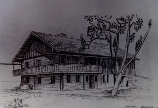 Mysłakowice (niem. Zillerthal-Erdmannsdorf, Erdmannsdorf). Grafika XIX wiek.