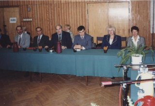 Uroczysta, wsp&oacute;lna sesja Radnych z Mysłakowic i partnerskiej Gminy Iława. 1999 rok