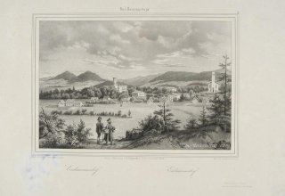 Rysownik Ludwig Eduard L&uuml;tke, (1801-1850). Mysłakowice (Erdmannsdorf und Zillerthal).