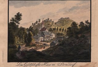 Stanisz&oacute;w (niem. Stonsdorf (do 1945),  od 1945 do 1948 Łącznikowo. 1820 rok. Autor Friedrich August Tittel, (1782-1836).