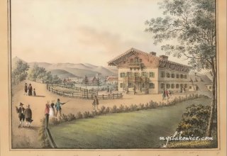 ok 1850 rok. Kr&oacute;lewski Urząd Budowlany w Mysłakowicach (niem. Zillerthal-Erdmannsdorf, Erdmannsdorf). Obecnie ul.1 Maja 1