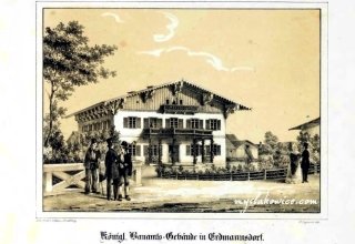  Kr&oacute;lewski Urząd Budowlany w Mysłakowicach (niem. Zillerthal-Erdmannsdorf, Erdmannsdorf). Autor: C. Klein, E.Siegmund
