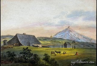 Widok na Śnieżkę. ok 1820 rok
