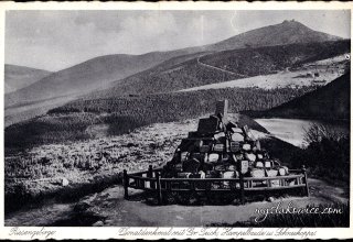 Kopiec Donata i widok na Śnieżkę. ok 1930 rok