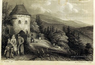 Sosn&oacute;wka (woj. dolnośląskie, pow. karkonoski, gm. Podg&oacute;rzyn) Kaplica św. Anny. ok 1850 rok