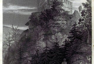 1853 rok. Zamek Chojnik (niem. Kynast) 