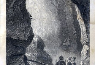 Wodospad Adrspach (ADR&Scaron;PACH) I Skały Adrszpaskie, Skalne Miasto. ok 1850 rok