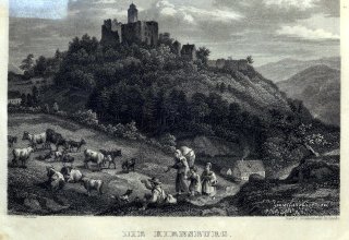 Zamek Grodno, Zag&oacute;rze Śląskie. ok 1850 rok