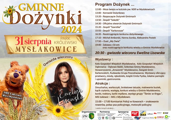 Ewelina Lisowska rozpędzi prosto w stronę słońca Dożynki w Mysłakowicach 31.08.2024